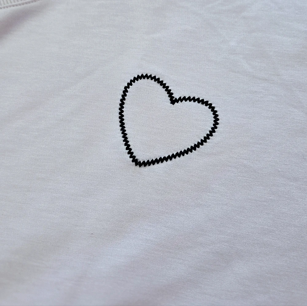 Sage🌿 Collective Stitched🪡 Open Black Heart🖤 Sweatshirt  - NWT - Picture 9 of 14